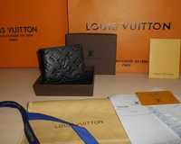 Louis Vuitton portmonetka Czarny portfel męski 09-43 prezent
