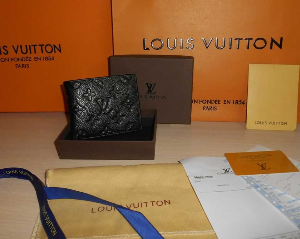 Louis Vuitton portmonetka Czarny portfel męski 09-43 prezent