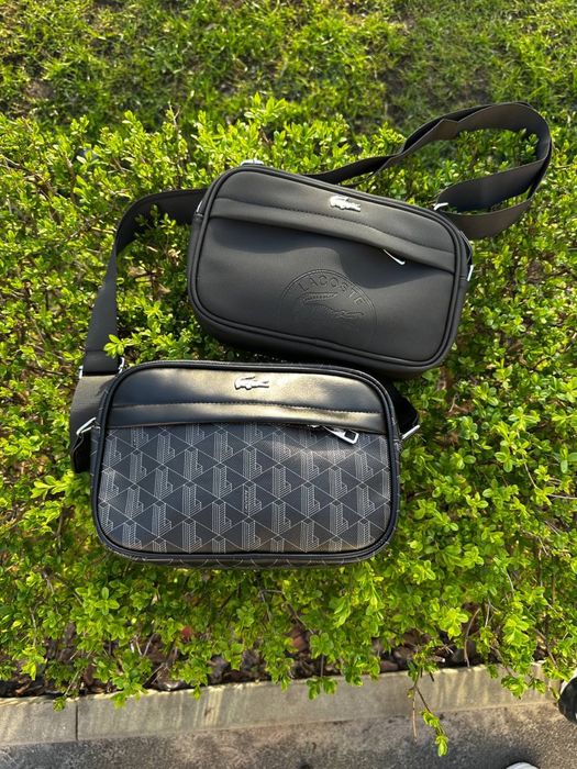 Сумка Lacoste/ месенджер лакосте/ барсетка лакосте кожана чорна