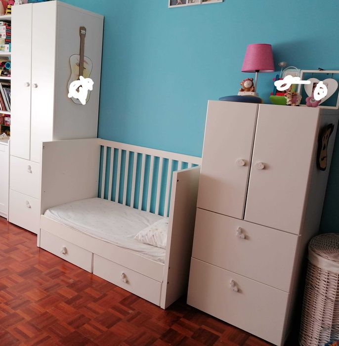 Conjunto quarto criança STUVA roupeiro + berço + armário arrumação