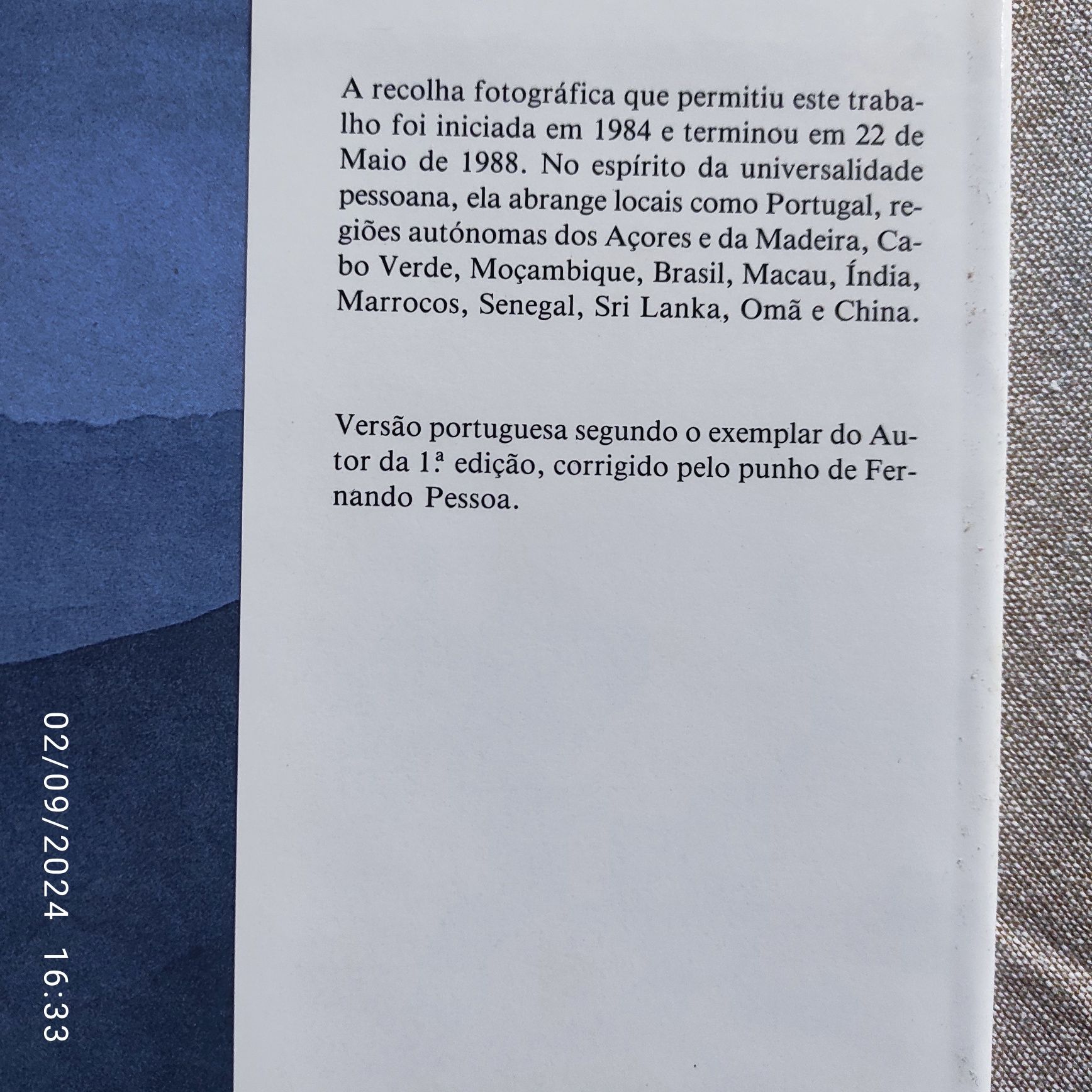 Mensagem de Fernando Pessoa edição Banco Nacional Ultramarino