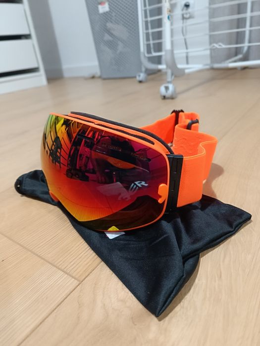 Gogle Snowboardowe Narciarskie Pomarańczowe lustrzane Duże X-Tiger