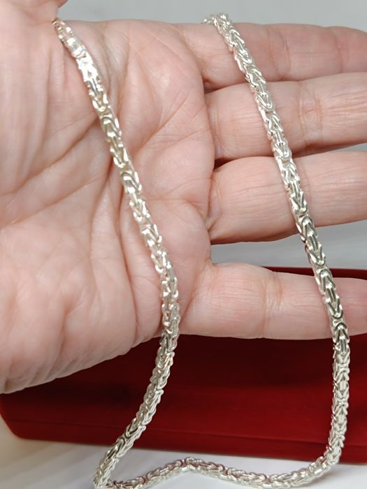 Srebrny łańcuszek splot królewski długość 60cm, srebro próby 925