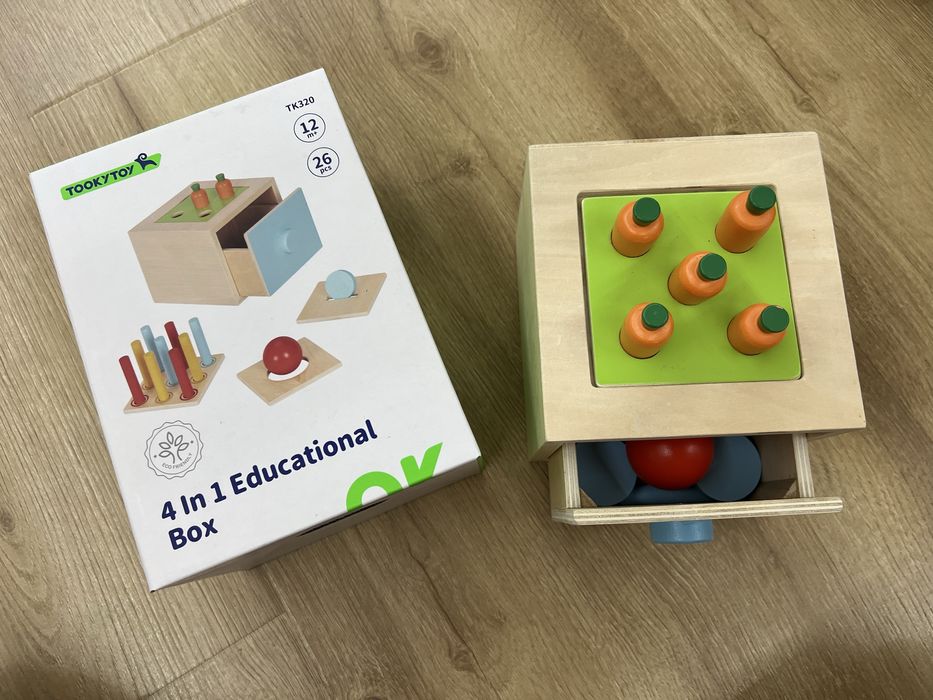 Дерев’яна розвиваюча іграшка TookyToy 4в1 (TK320)/сортер