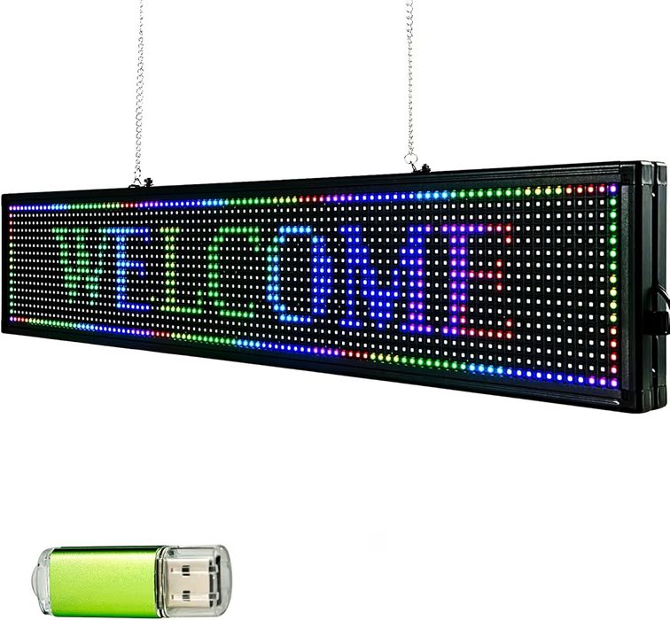 VEVOR wyświetlacz LED 40x8 cali programowalny Bluetooth USB czarny