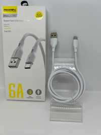 Kabel USB Type A do Type C 6A - 1 m. biały - pudełko