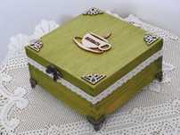 Herbaciarka drewniana, handmade, prezent, ozdoba, kuchnia