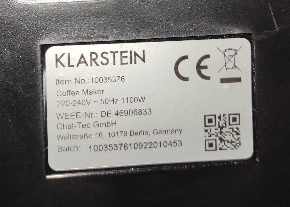 Кавоварка ріжкова Klarstein Espressionata Gusto 1100W тиск 15 бар черв