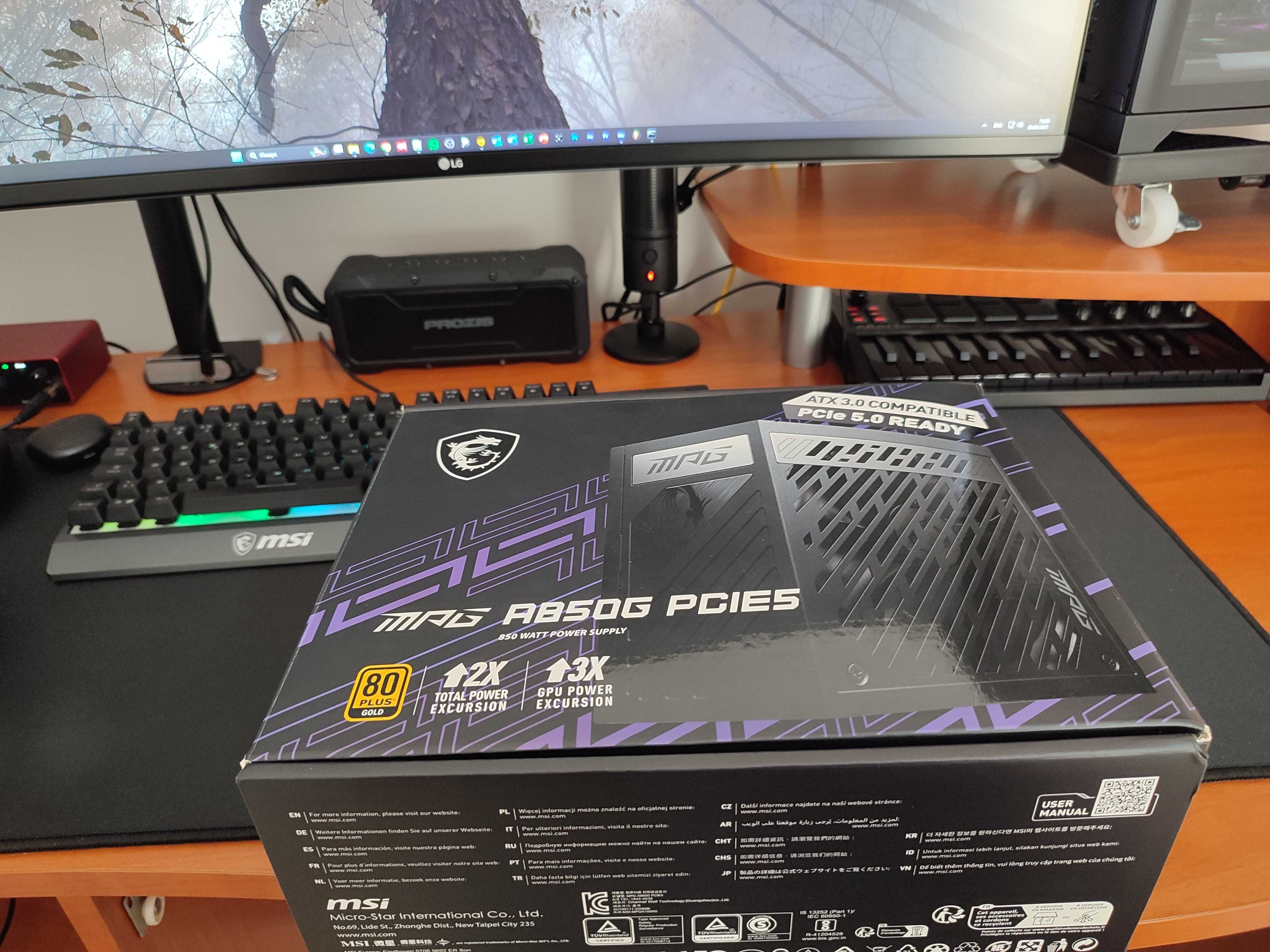 MSI MPG A850G / PCIe 5.0–850W 80 Plus Gold, Full Modular