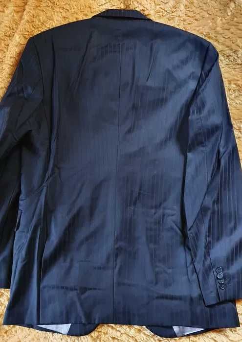 Bytom marynarka wełniana męska elegancka 176/100 czarna paski
