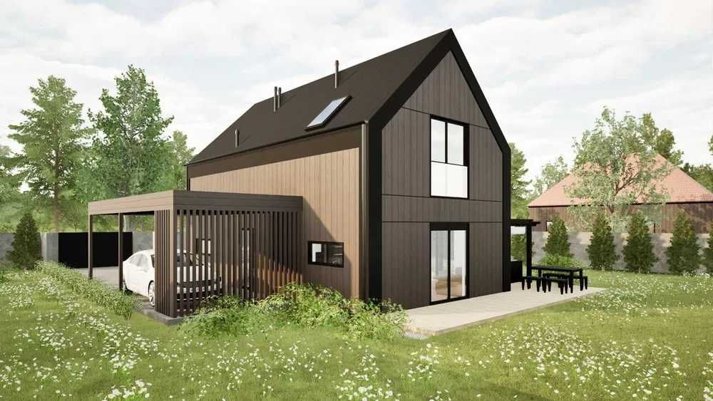 Dom całoroczny 106,38m2 na STALOWEJ konstrukcji szkieletowej