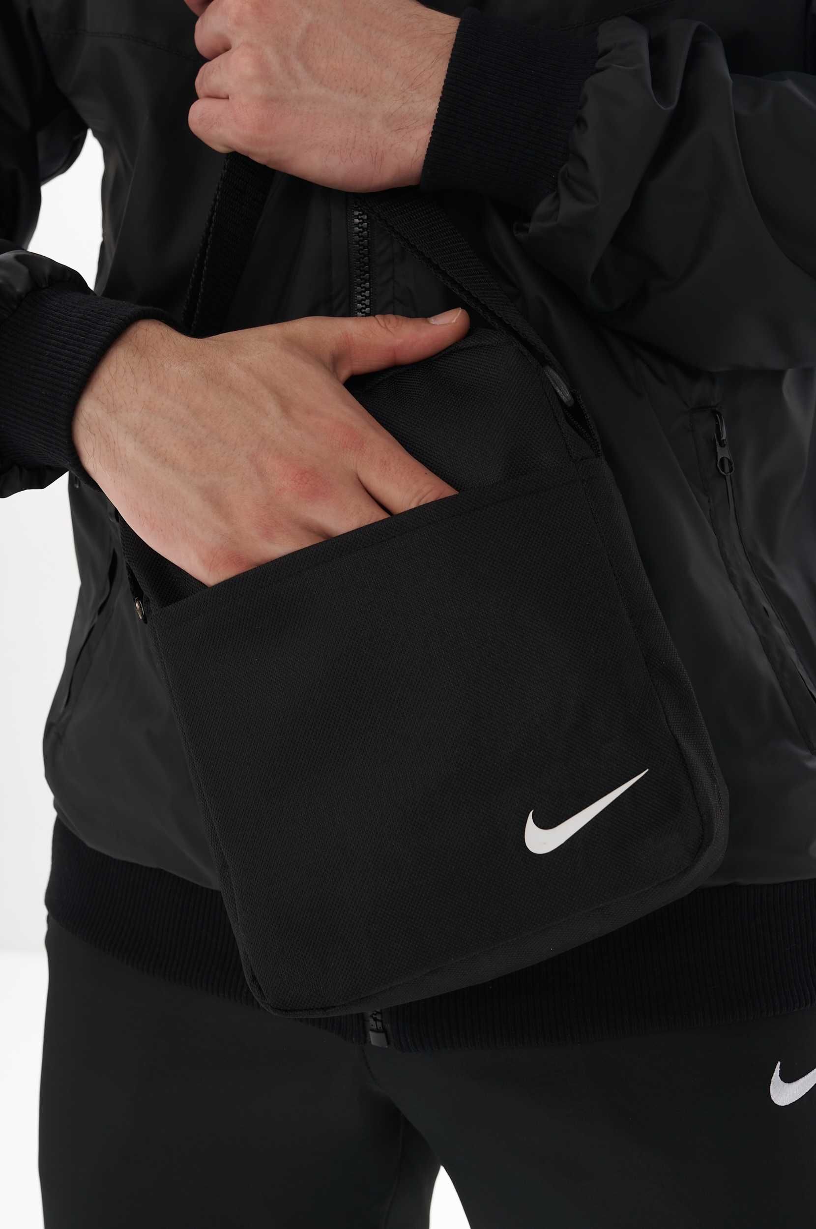 Спортивный костюм мужской весенний Nike черный + сумка в подарок