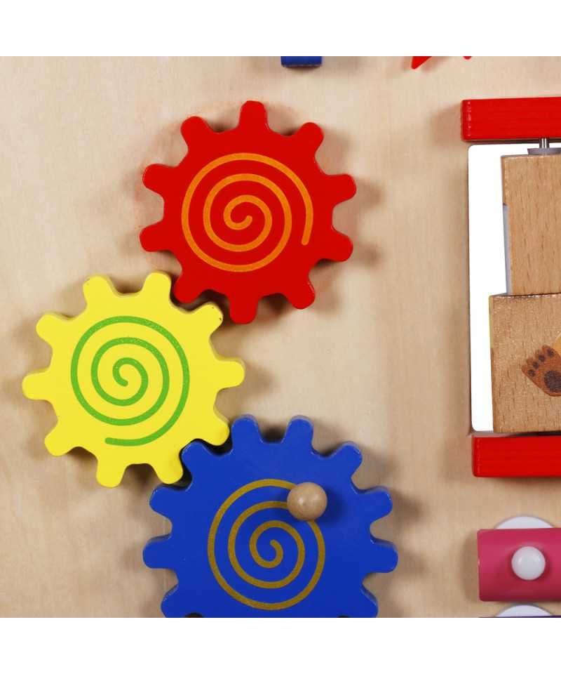 Drewniany Chodzik Interaktywny Pchacz Jeździk Edukacyjny dla Dzieci