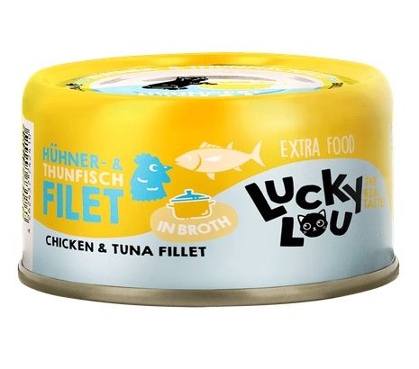 Karma dla kota bez cukru - Lucky Lou Kurczak i Tuńczyk w bulionie 70g