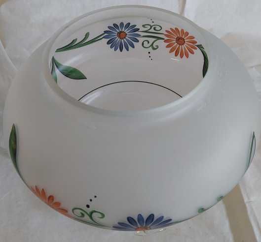 Abajur Candeeiro Vidro Floral pintado à Mão