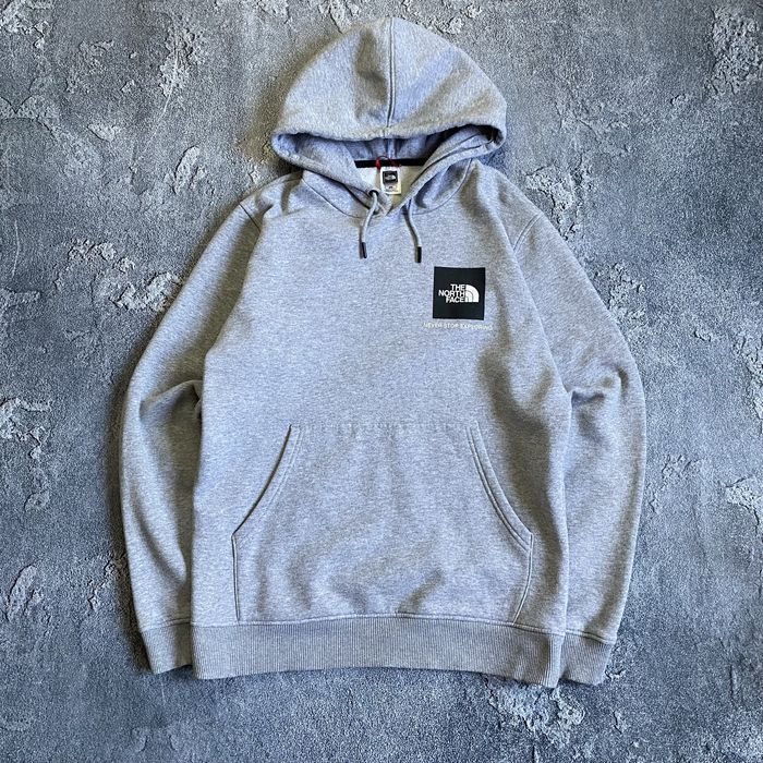 Худі від the morth face BOX logo, сірий худак від тнф з бокс лого