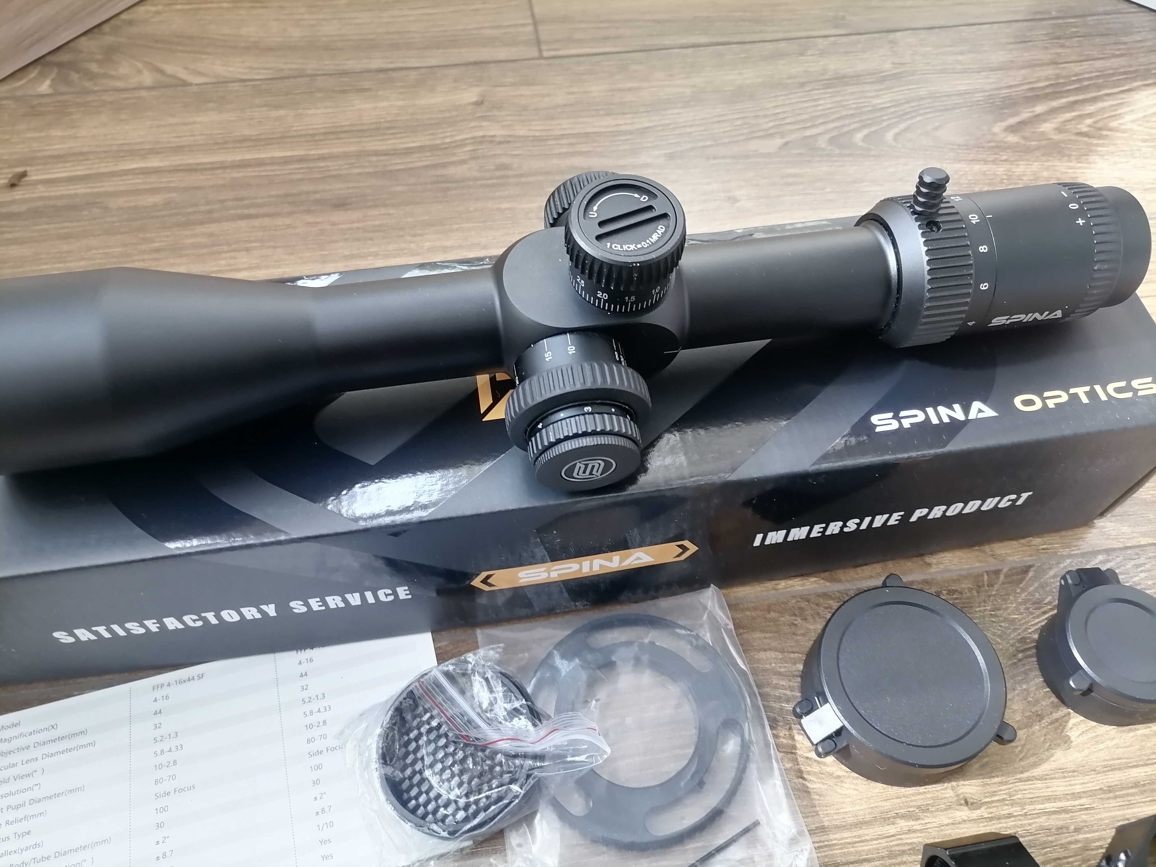 Новий фірмовий оригінальний приціл Spina Optics FFP 4-16x44SFE.