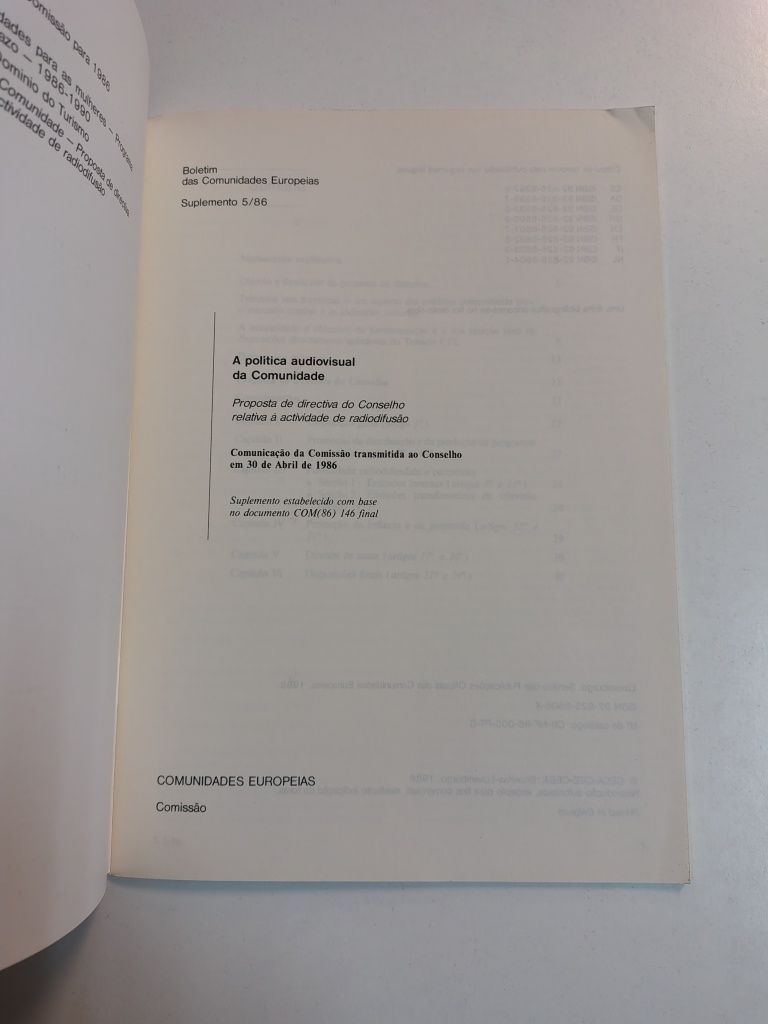 Boletim das Comunidades Europeias n° 5/86

A política audiovisual da C
