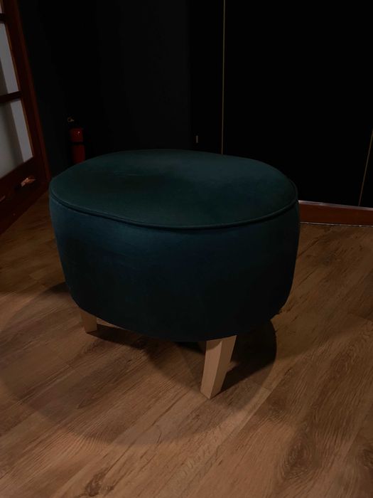 Pufa do siedzenia zielona okrągła