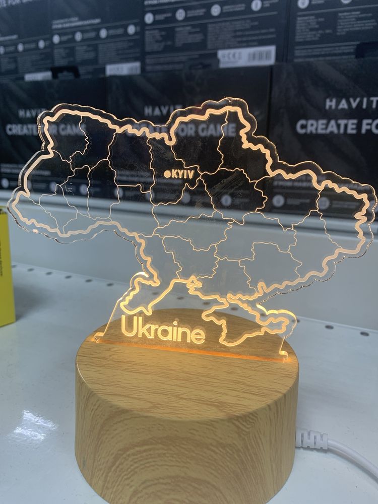 Нічник Україна з кабелем ЮСБ