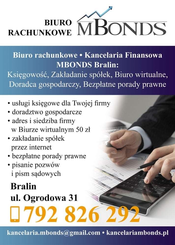 Księgowość, porady w założeniu firmy i spółki, Biuro Rachunkowe Bralin