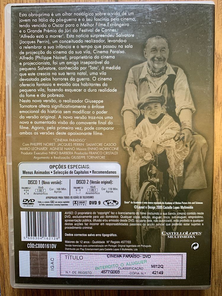 Cinema Paraíso  - 2 dvds