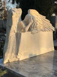 Nagrobek z poaskowca nagrobek z rzeźbą anioła viscount white granit