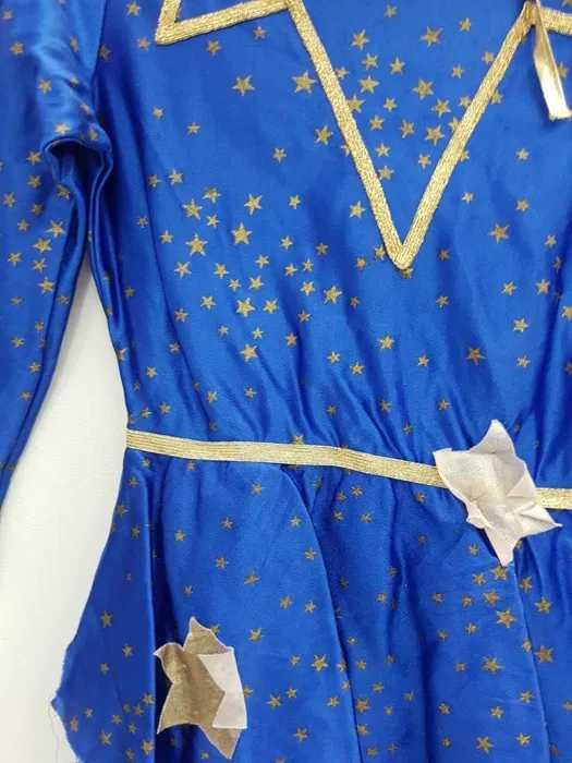 Strój karnawałowy sukienka czarodziejka Wróżka rozmiar 140 cm. G185