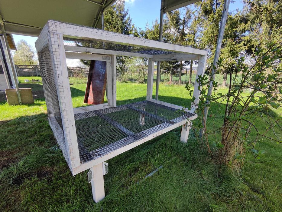 Woliera dla gołębi 150x80x92 ruszt 2mm ocynk, z szufladą, malowana 23r