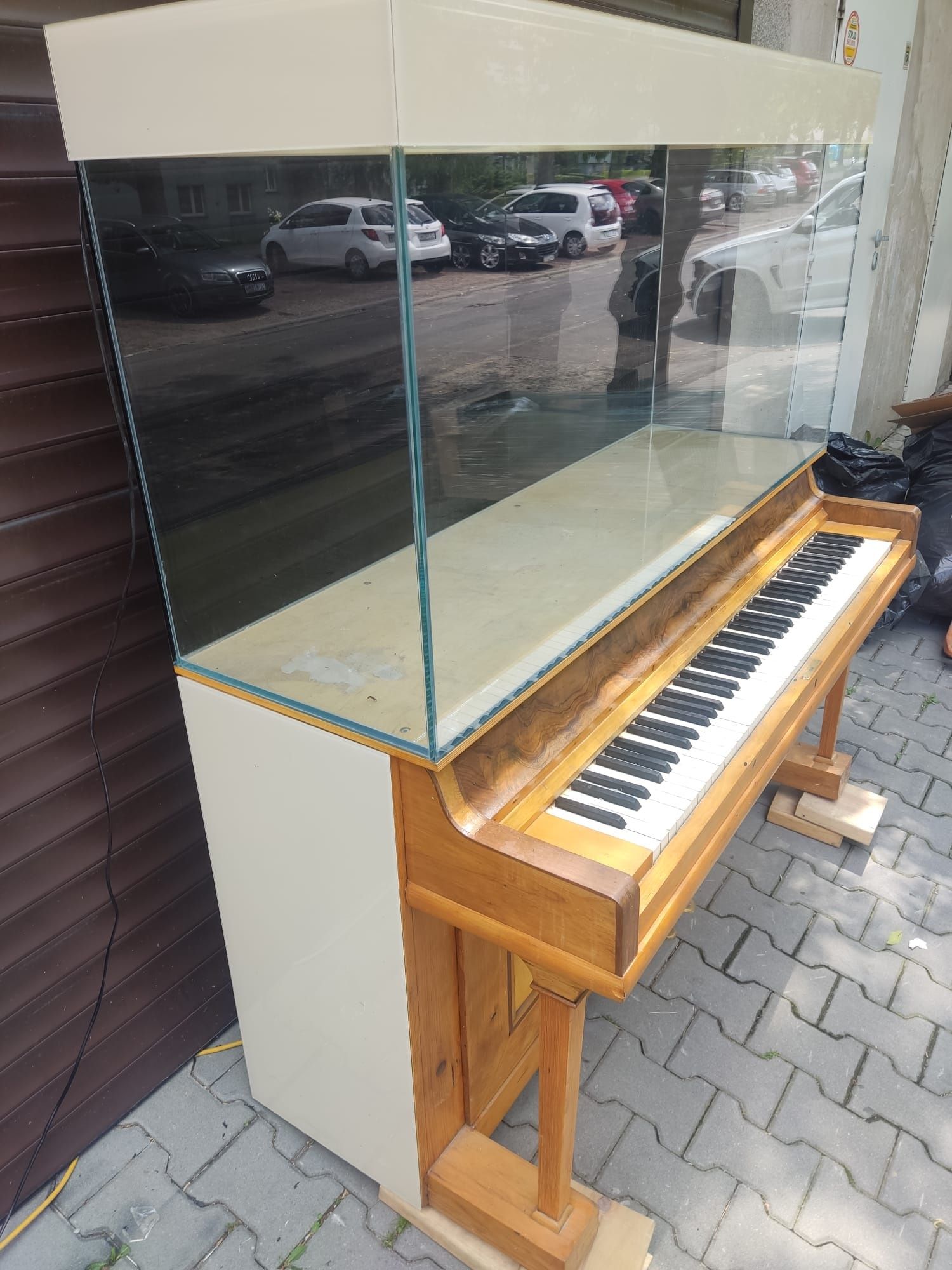 Akwarium z szafką PROMOCJA 410l OPTI 140x45x65 new Design piano szafka