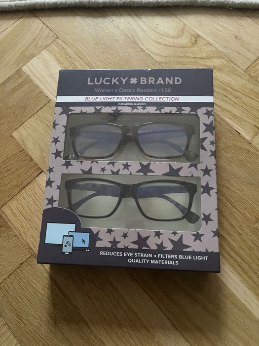 Lucky Brand okulary + 1,5 z filtrem na niebieskie światło