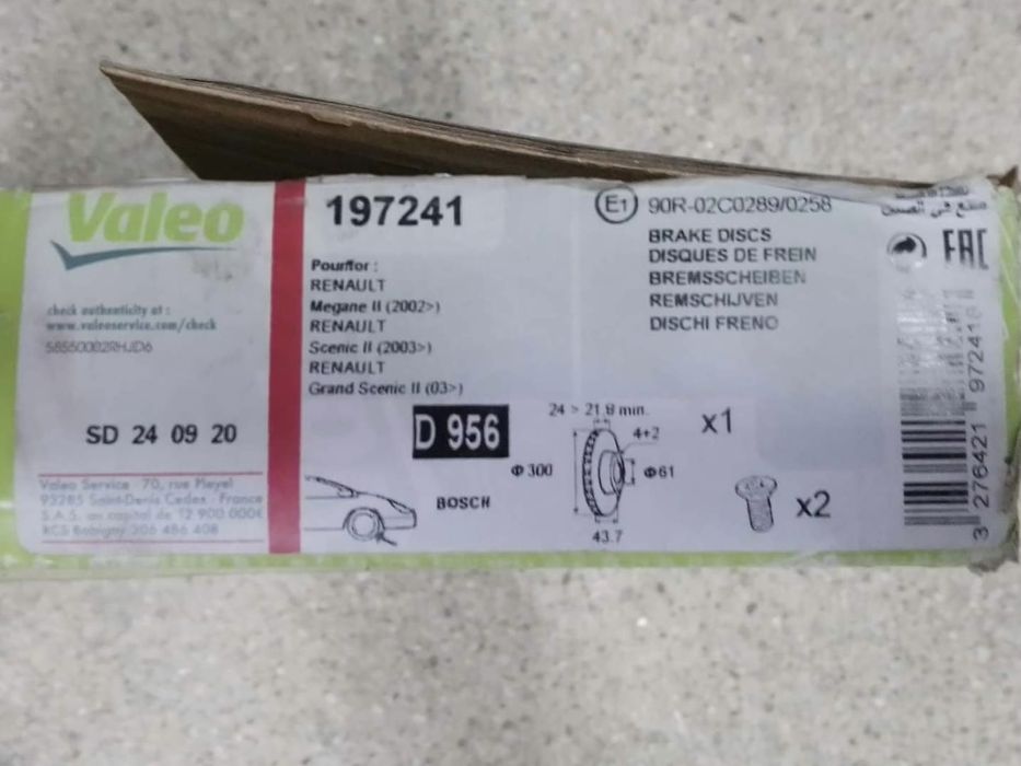 Discos travão Renault megane, scenic etc NOVOS