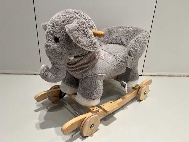 MILLY MALLY Polly drewniany szary słonik na biegunach