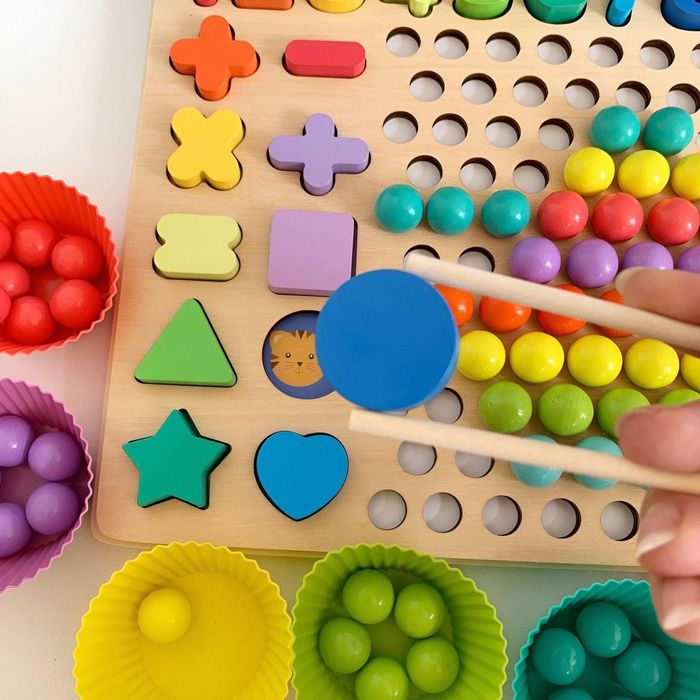 Акція ‼️ Дерев’яна мозаїка 5в1 — рибки, цифри, сортер, картки