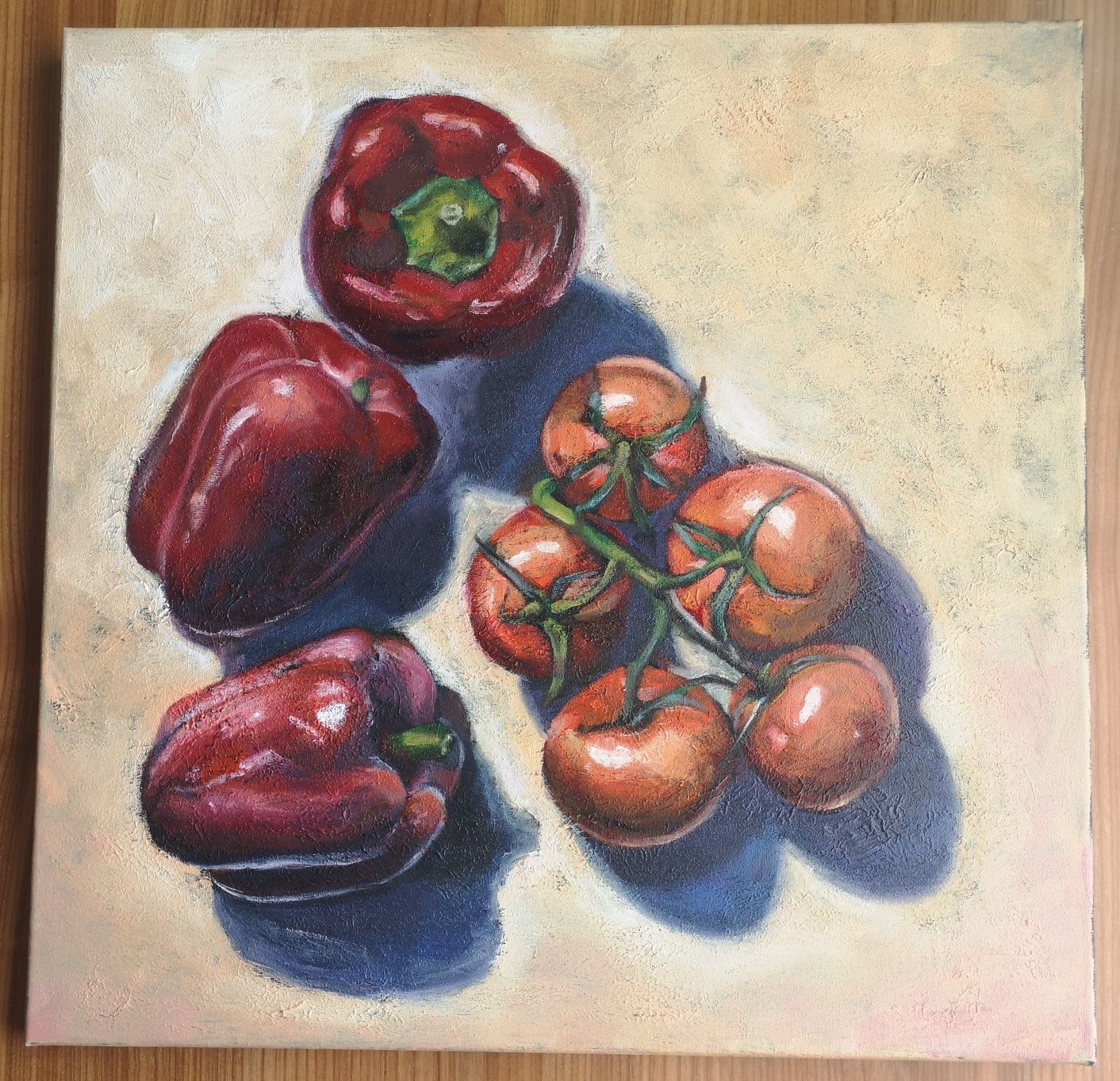 Obraz olejny vege pomidory i papryka 40x40