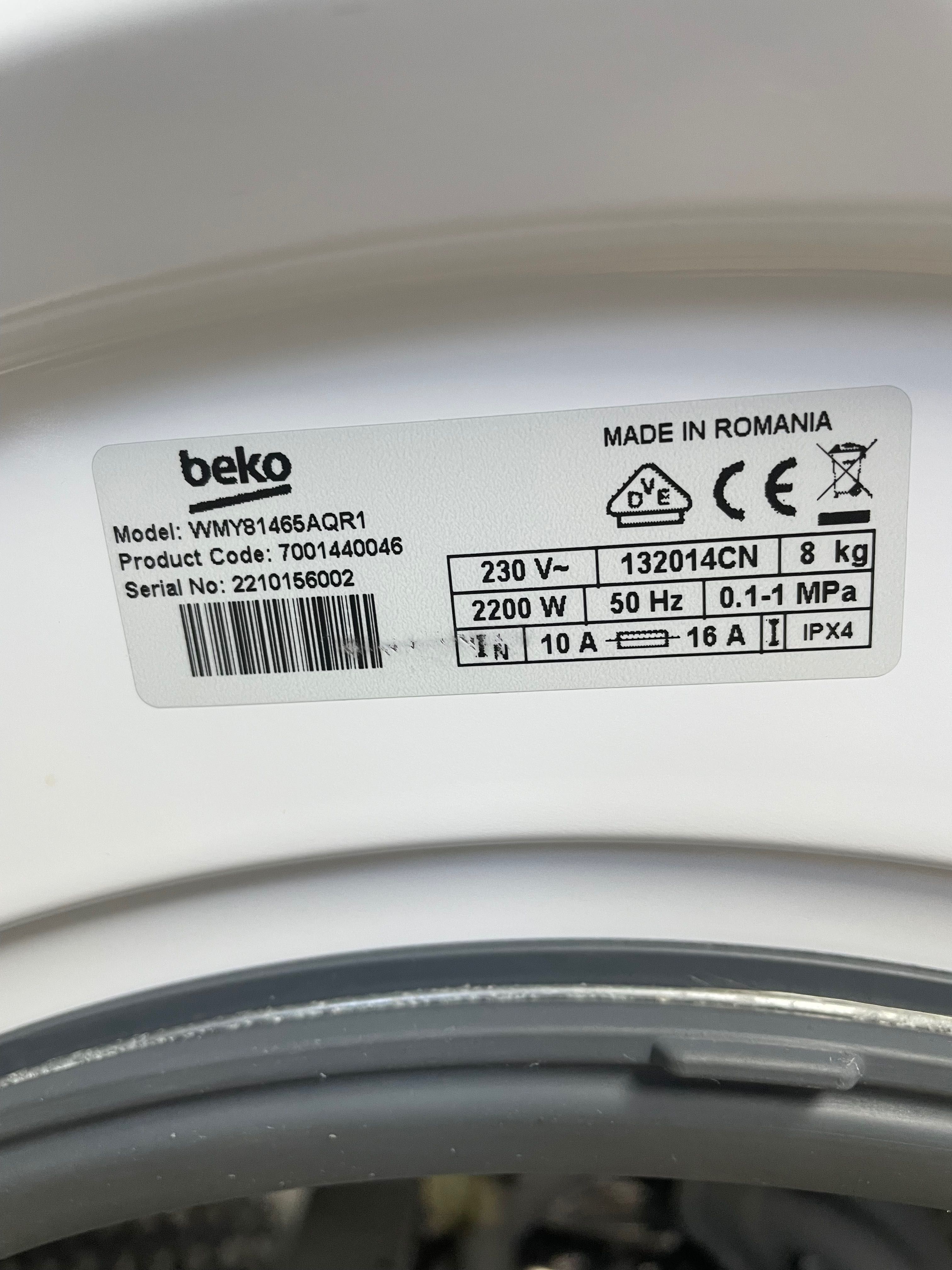 Pralka Beko WMY81465AQR1 1400obr/min 8kg GW