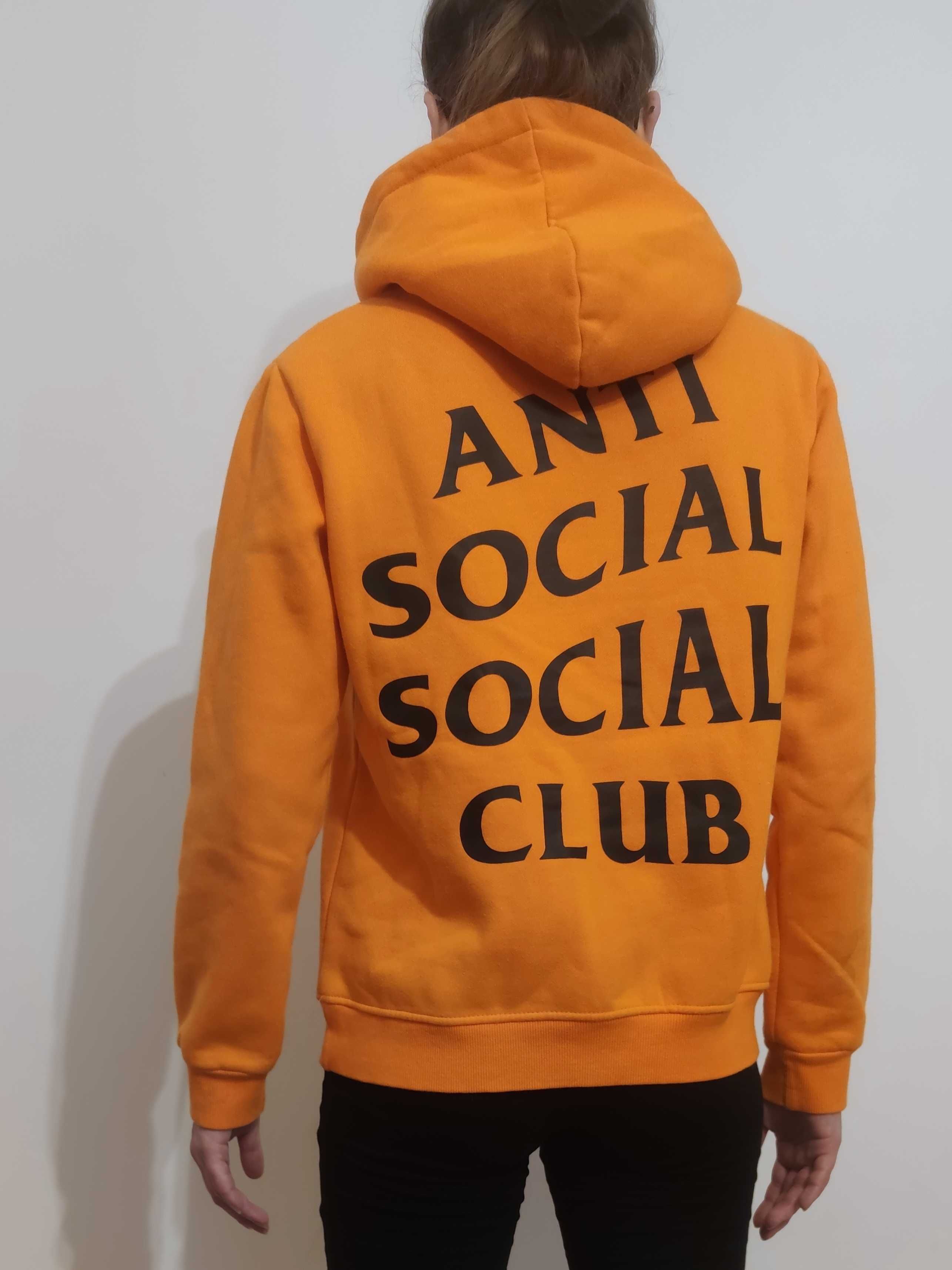 pomarańczowa bluza z kapturem Anti Social Club rozmiar S oryginalna