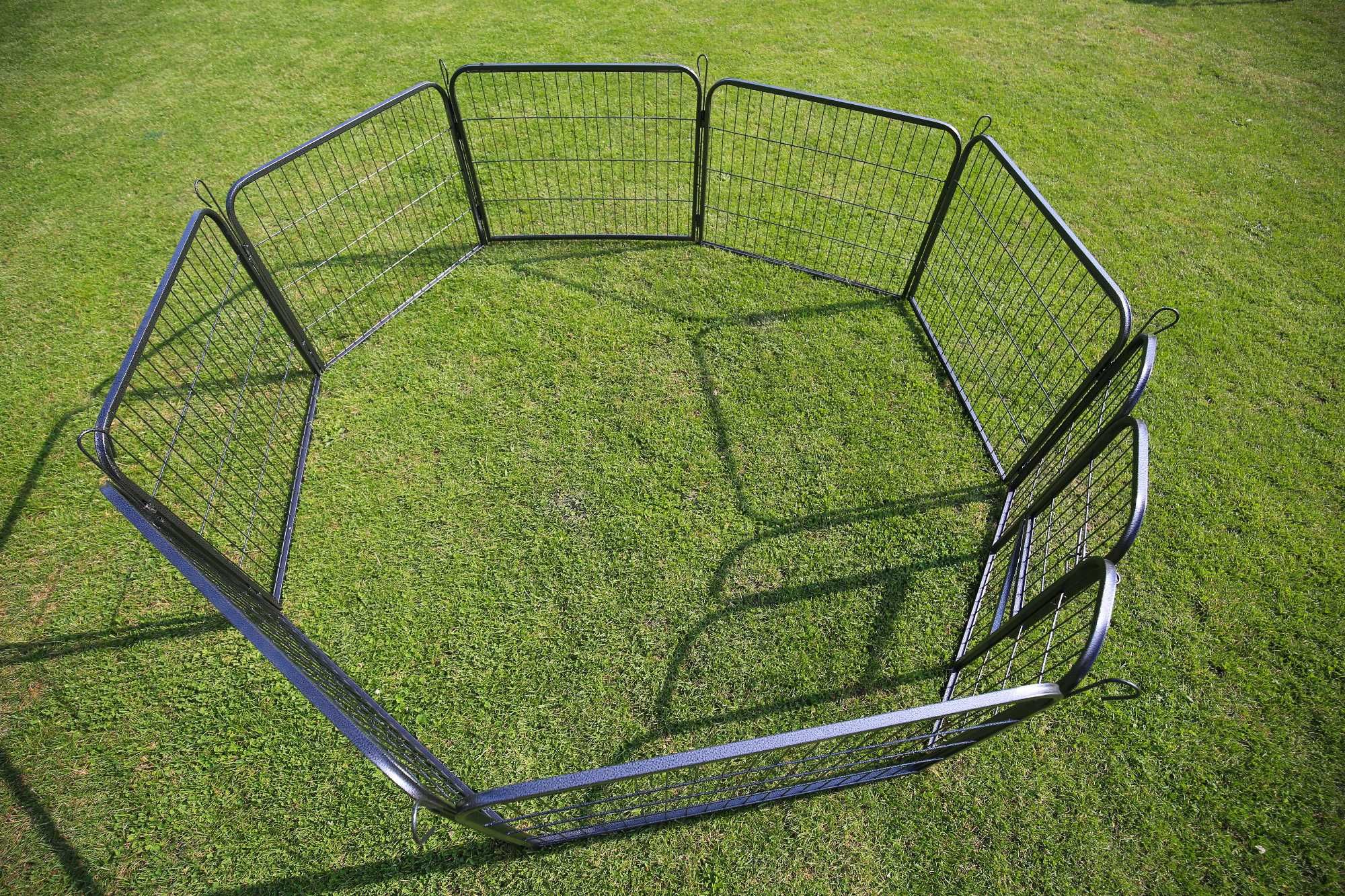 Kojec metalowy klatka zagroda modułowa dla psa zwierząt 8 paneli 80x80