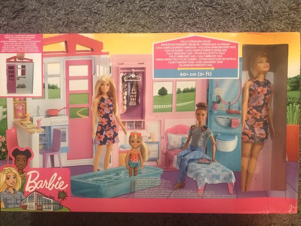 Barbie nowy domek z lalką i basenem