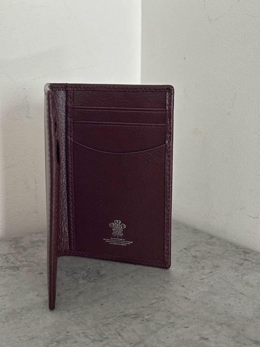 Кредитниця портмоне чоловіче бордове коричневе шкіряне Ettinger London