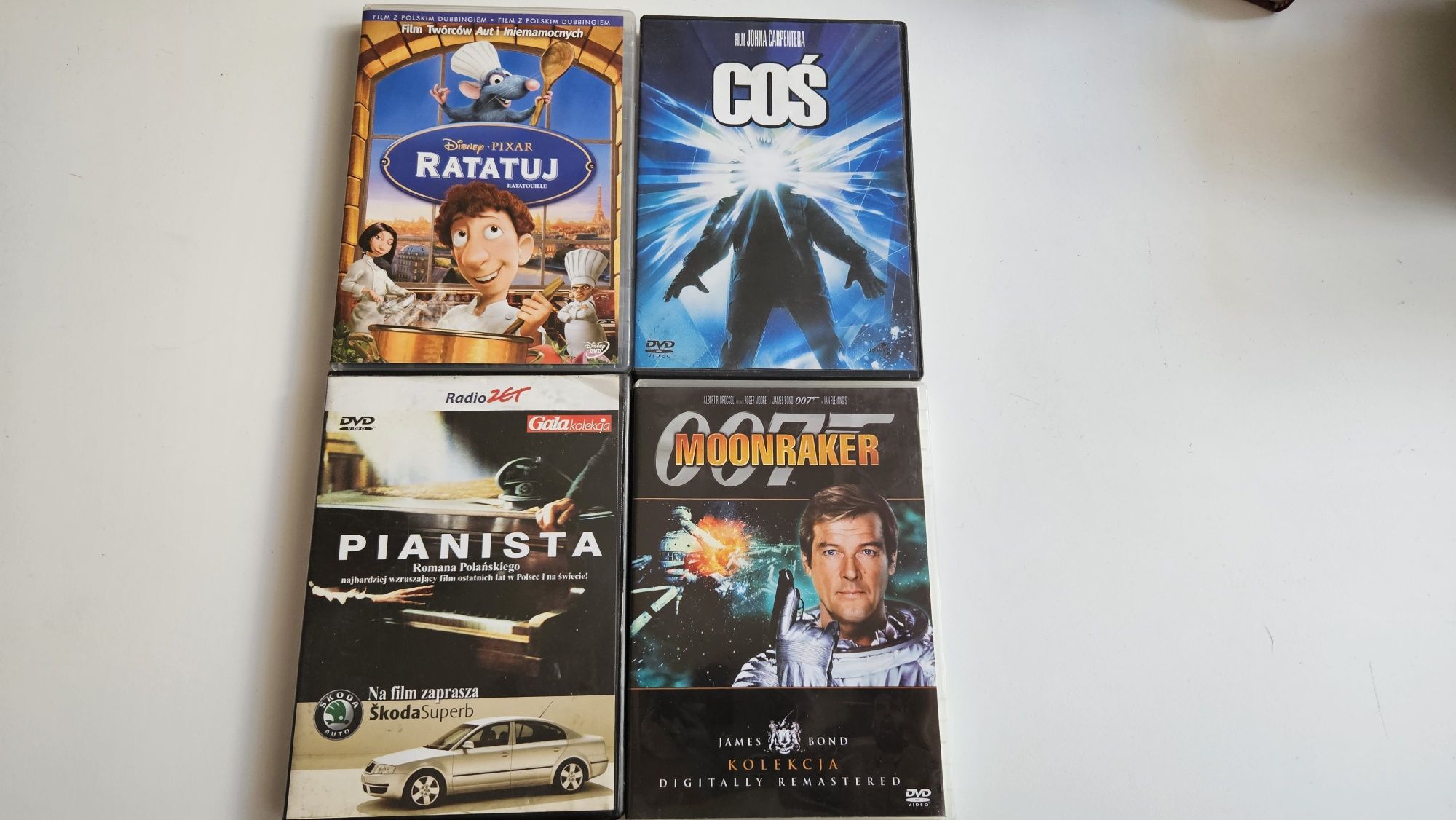 Filmy DVD zestaw: Ratatuj, Coś, Pianista, 007 Bond - Moonraker