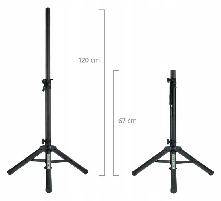 Statyw do głośnika 67-120 cm − stalowy trójnóg, 35 mm, czarny