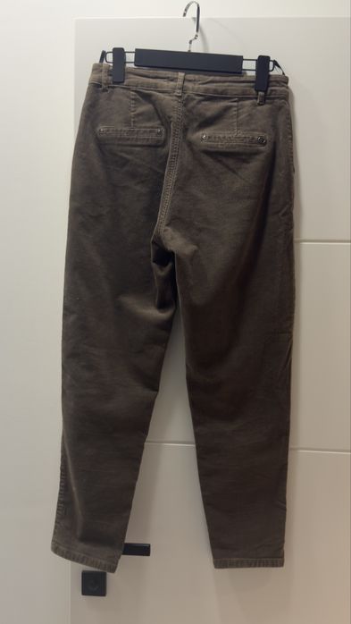 Брюки микровельвет оливкового цвета