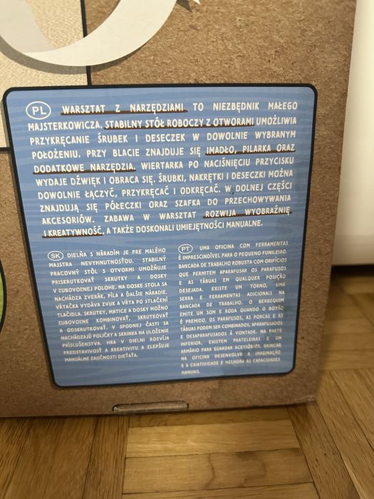 Nowy duży drewniany warsztat z narzędziami 95 cm x 60 cm