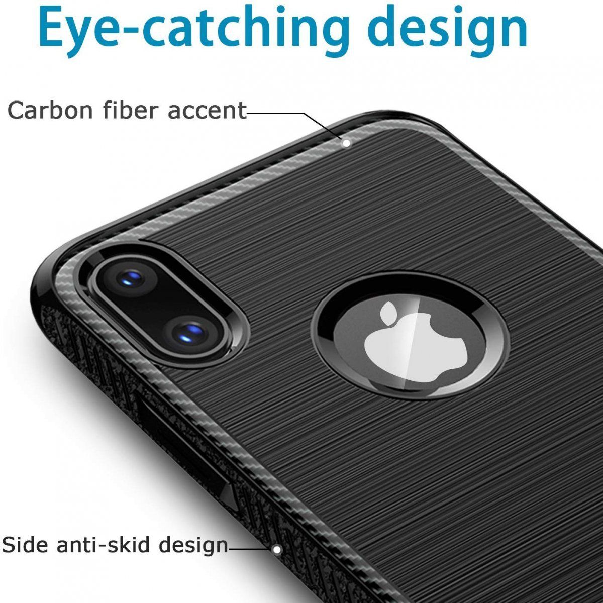 Pedea Tpucarbon Mocne Etui Case Iphone X/Xs + Szkło Hartowane