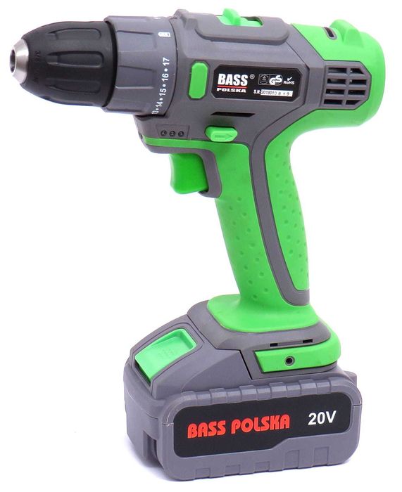 BASS POLSKA Wkrętarka Wiertarka Akumulatorowa 20V 4Ah Aku +Ład BP5801