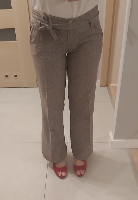 Spodnie z lekkiego materiału a la len, idealne  na lato