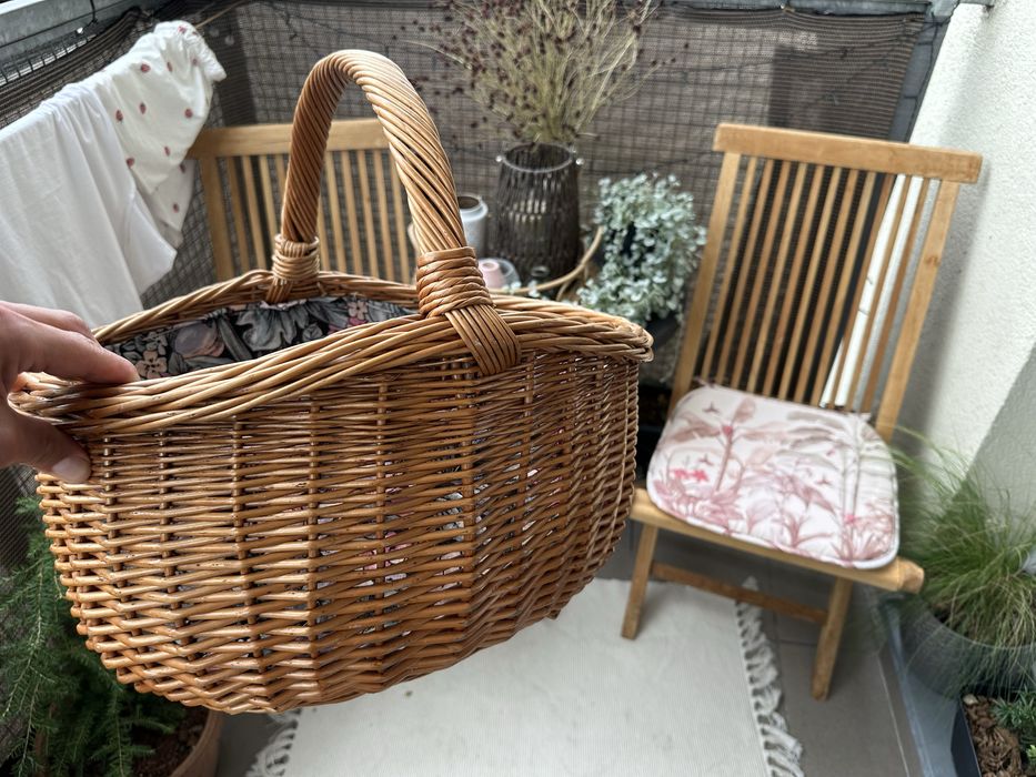 Kosz wiklinowy Niemiecki koszyk na grzyby piknikowy