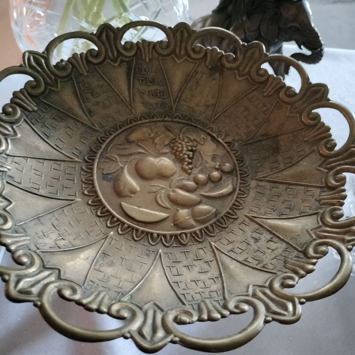 Mosiężna patera średnica 24 cm