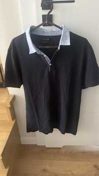 Koszulka polo Massimo Dutti L granat